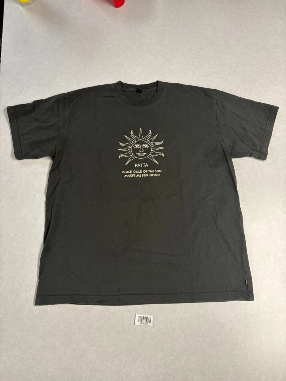 Patta Mens Crew Neck Black Gold Sun Graphic T-Shirt Size XXL - Picture 2 of 4